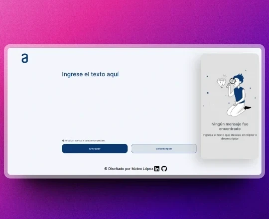 captura de pantalla del proyecto Encryption-app